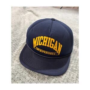 VTG Michigan Wolverines Foam Trucker Rope Navy Snapback Hat